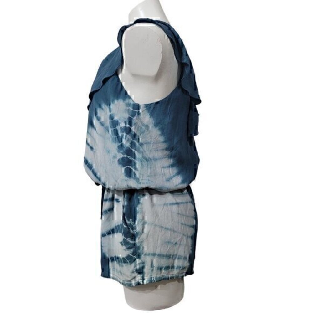 Chaser Silk Romper L Blue Tie Dye - Picture 5 of 10